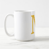 Mug Monogramme initial or jaune or Nom personnalisé (Gauche)