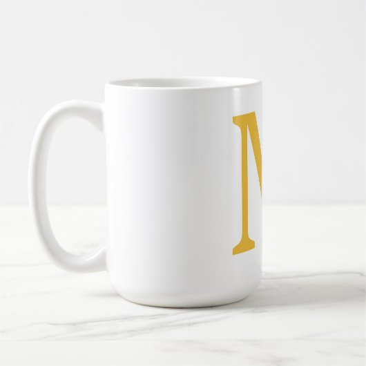 Mug Monogramme initial or jaune or Nom personnalisé (Gauche)