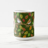 Mug Monogramme initial personnalisé avec oiseaux et fe (Centre)