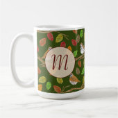Mug Monogramme initial personnalisé avec oiseaux et fe (Gauche)