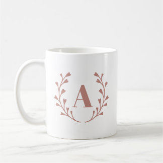 Mug Monogramme initial personnalisé minimaliste de la 