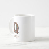 Mug Monogramme initial Q en cuir occidental tooled (Devant gauche)