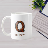 Mug Monogramme initial Q en cuir occidental tooled