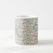 Mug Monogramme Initial Rose Vert Floral Aquarelle (Centre)