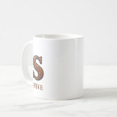 Mug Monogramme initial S en cuir occidental travaillé (Devant gauche)