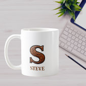 Mug Monogramme initial S en cuir occidental travaillé