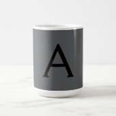Mug Monogramme Initial Simple Gris Classique Ajouter u (Centre)