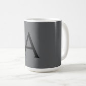 Mug Monogramme Initial Simple Gris Classique Ajouter u (Devant droit)