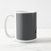 Mug Monogramme Initial Simple Gris Classique Ajouter u (Gauche)