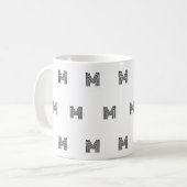 Mug Monogramme Initial Simple Minimaliste Moderne (Devant gauche)