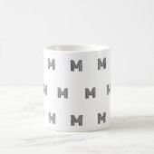 Mug Monogramme Initial Simple Minimaliste Moderne (Centre)