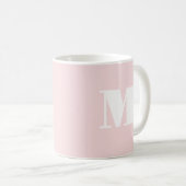 Mug Monogramme Initial Simple Rose Pâle (Devant droit)