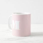 Mug Monogramme Initial Simple Rose Pâle (Devant gauche)