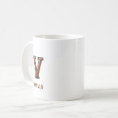 Mug Monogramme initial V en cuir occidental tooled (Devant gauche)
