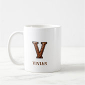 Mug Monogramme initial V en cuir occidental tooled (Gauche)