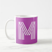 Mug Monogramme initial Violet gras violet et blanc (Gauche)