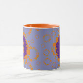 Mug Monogramme Initial Violet Orange Digital Bits Art (Centre)
