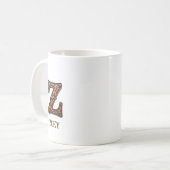 Mug Monogramme Initial Z en Cuir Occidental Travaillé (Devant gauche)