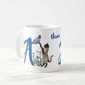 Mug Monogramme Initiale A Personnalisé Chat Siamois (Devant gauche)