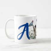 Mug Monogramme Initiale A Personnalisé Chat Siamois (Gauche)