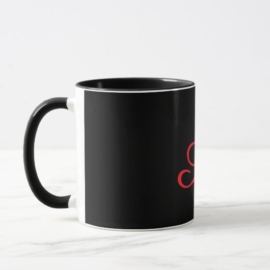 Mug Monogramme Initiale Cursive A Noir (Gauche)