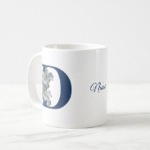 Mug Monogramme initiale D de fleur d'Hibiscus personna (Devant gauche)