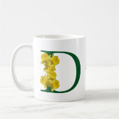 Mug Monogramme initiale D narcisse personnalisé (Gauche)