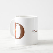 Mug Monogramme Initiale D Rose Orange Personnalisé (Devant gauche)