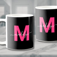 Monogramme Initiale de Nom en Écriture Rose Élégan