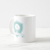 Mug Monogramme Initiale de Nom Moderne Bleu Vert Fémin (Devant gauche)