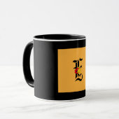 Mug Monogramme Initiale E Noir Intérieur Noir Extérieu (Devant gauche)