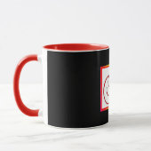 Mug Monogramme Initiale F Blanc Rouge à l'Intérieur No (Gauche)