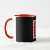 Mug Monogramme initiale F rouge à l'intérieur noir à l (Gauche)