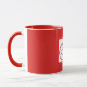 Mug Monogramme Initiale F Rouge à l'intérieur Rouge à (Gauche)