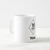 Mug Monogramme Initiale Géométrique Élégant M (Devant gauche)