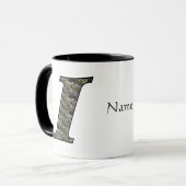 Mug Monogramme Initiale I Fleurs D'Hydrangea Personnal (Devant gauche)
