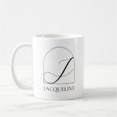 Mug Monogramme Initiale J Écriture Black Arch Minimal (Gauche)