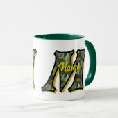 Mug Monogramme Initiale M Fleurs de Marguerites Art Pe (Devant droit)