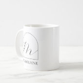 Mug Monogramme Initiale M Script Noir Arch Minimal (Devant gauche)