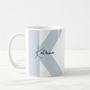 Mug Monogramme Initiale Manuscrite Moderne de Grande T