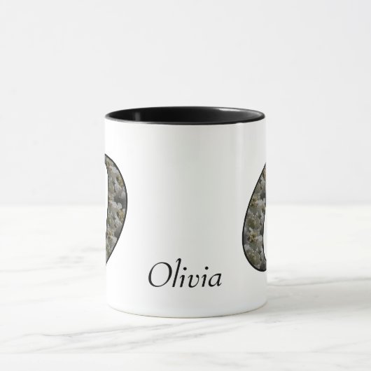 Mug Monogramme Initiale O Fleur d'Hydrangea Personnali (Centre)