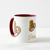 Mug Monogramme Initiale O Or Peony Personnalisé (Devant gauche)