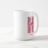 Mug Monogramme initiale personnalisé | Lettre florale (Devant droit)