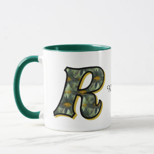 Mug Monogramme Initiale R Art Floral Daisy Personnalis