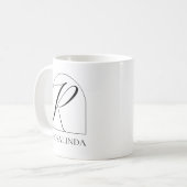 Mug Monogramme Initiale R Script Black Arch Minimal (Devant gauche)