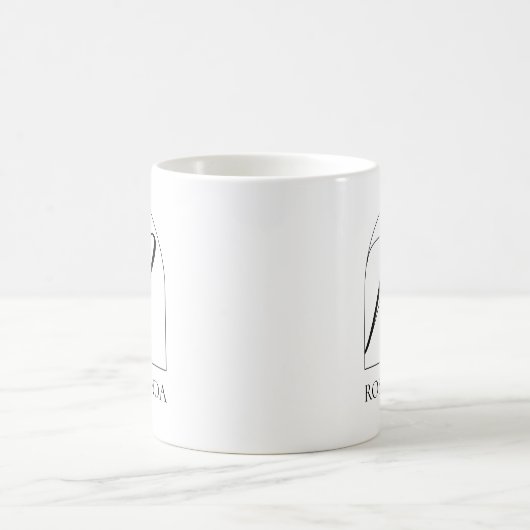 Mug Monogramme Initiale R Script Black Arch Minimal (Centre)