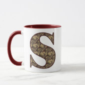 Mug Monogramme Initiale S Élégant Floral Vintage (Gauche)