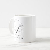 Mug Monogramme Initiale S Script Black Arch Minimal (Devant gauche)