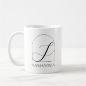 Mug Monogramme Initiale S Script Black Arch Minimal (Gauche)