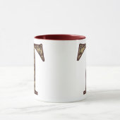 Mug Monogramme Initiale T Élégant Floral Vintage (Centre)